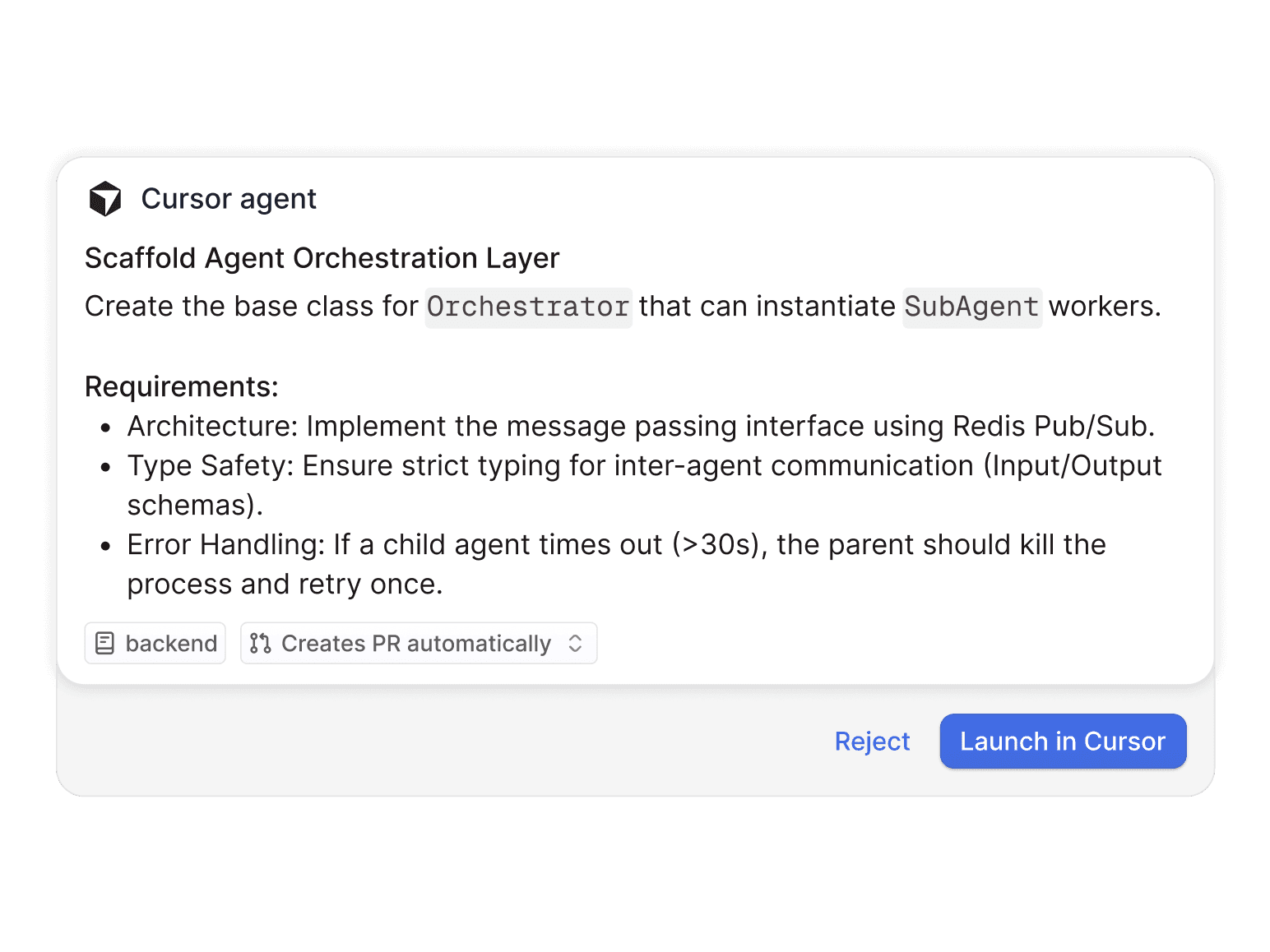 Launch Cursor with context