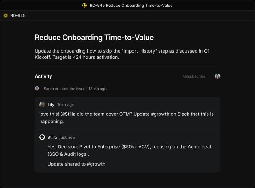 Linear issue with @Stilla mentioned