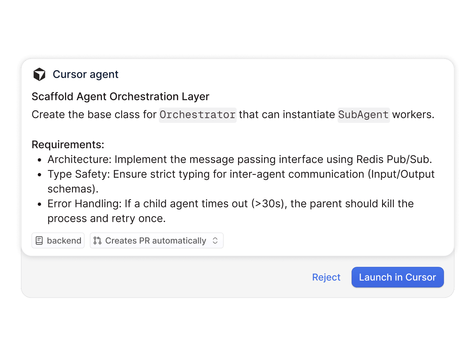 Launch Cursor with context